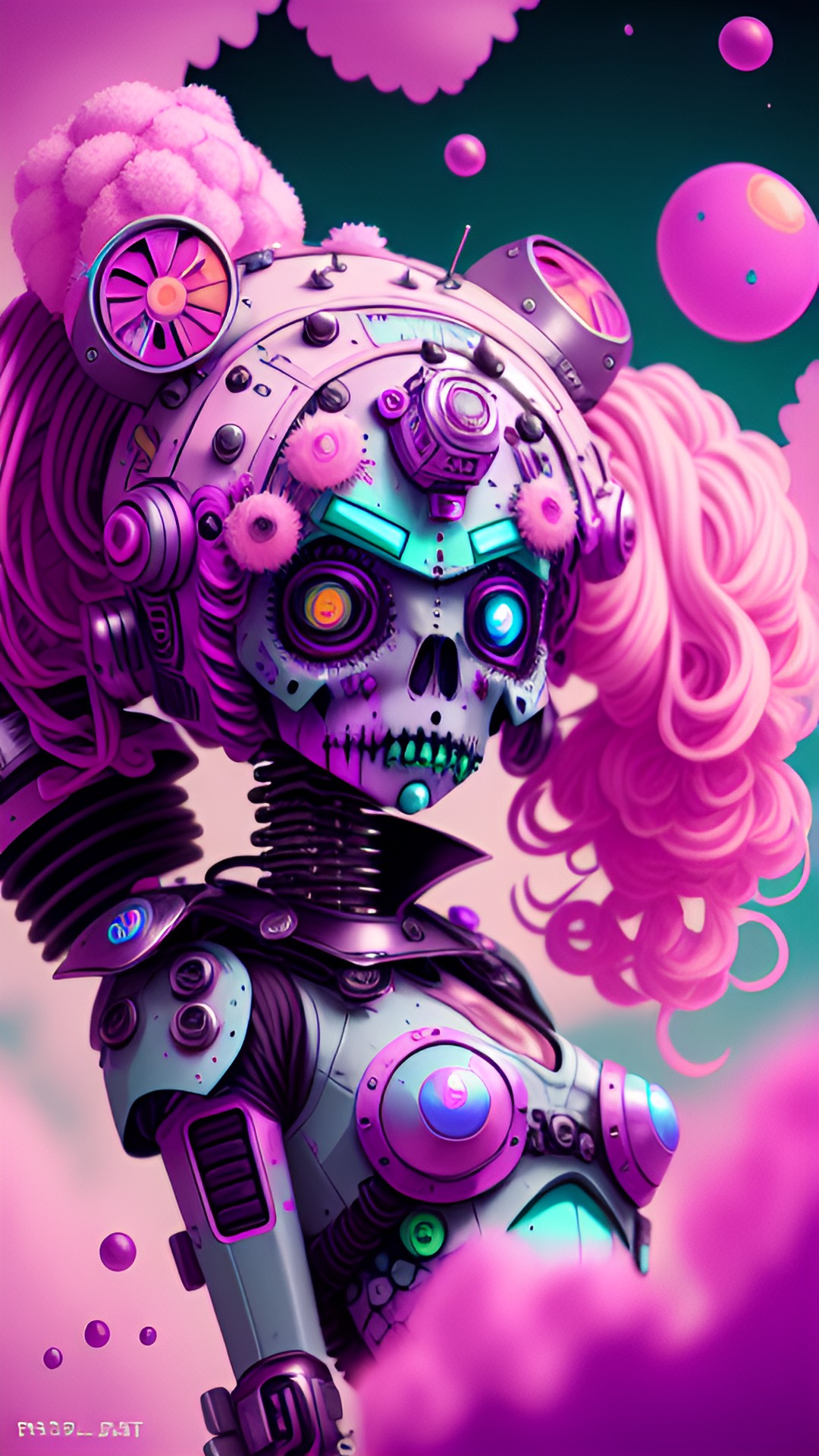 pastel zombie robot pinup preview