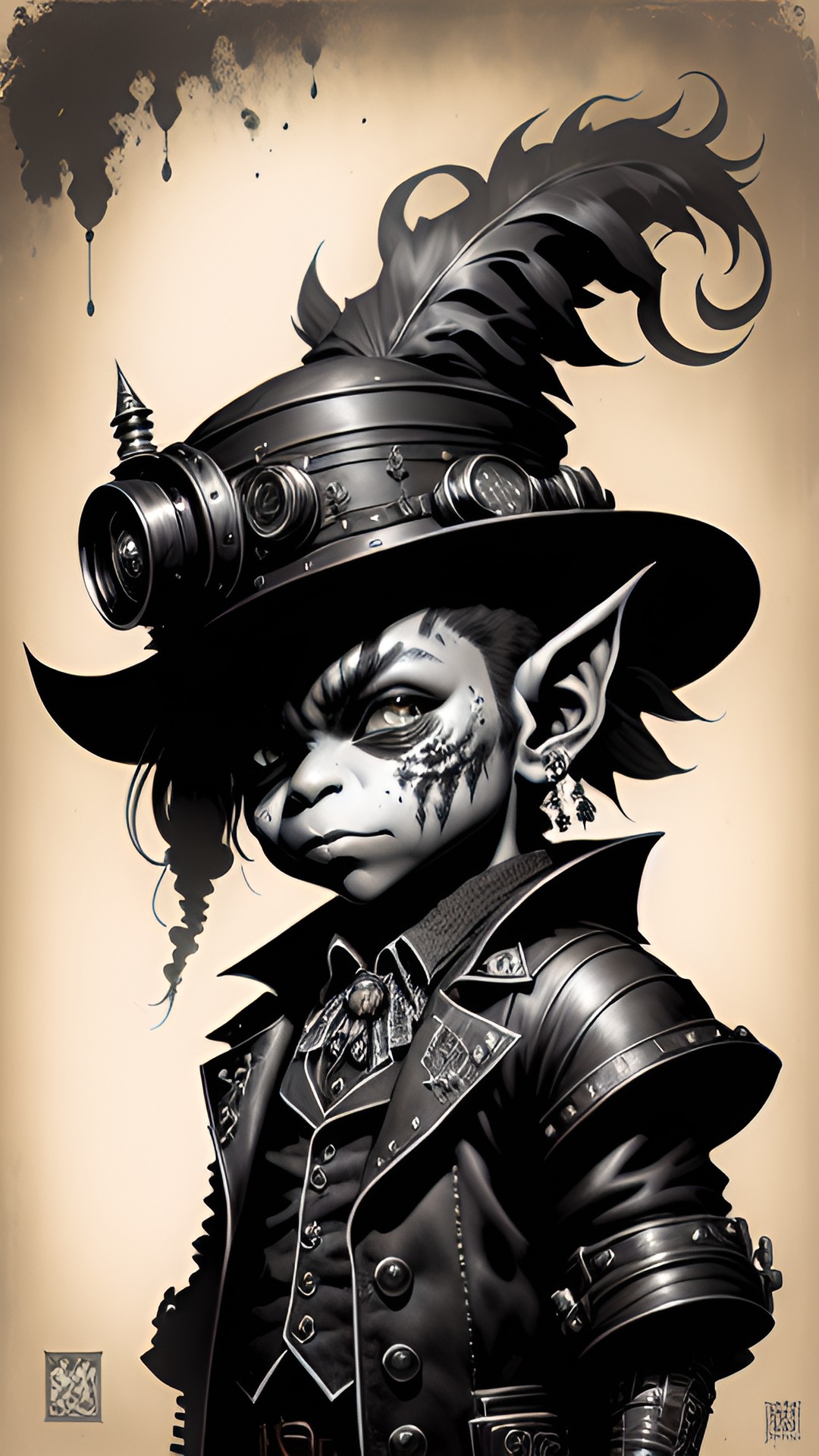 steampunk goblin trading card preview