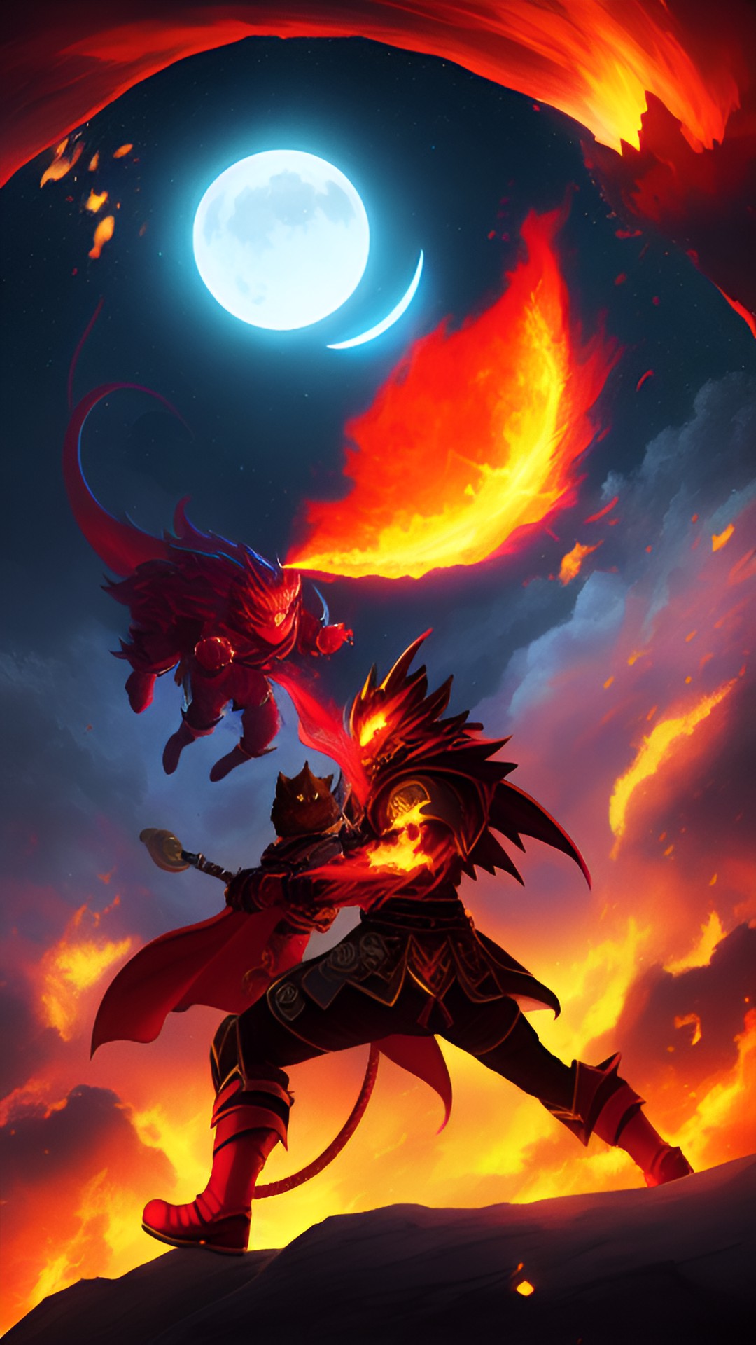 demon vs demon - fire demon vs moon demon preview