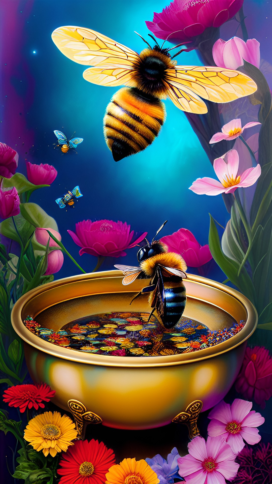 honey bee in a honey bath preview