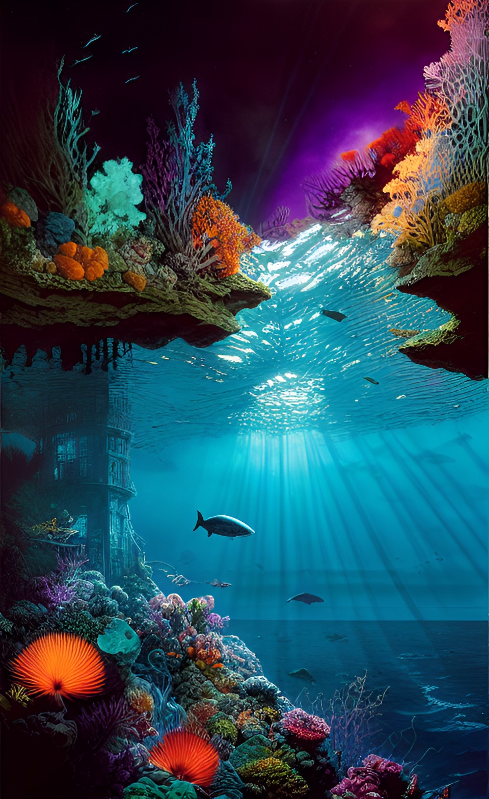 bioluminescent deep ocean reef preview