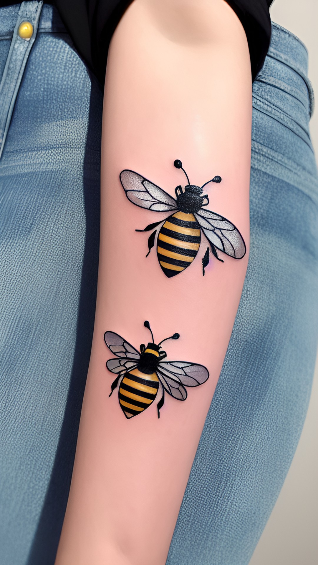 cute, simple bee tattoo preview