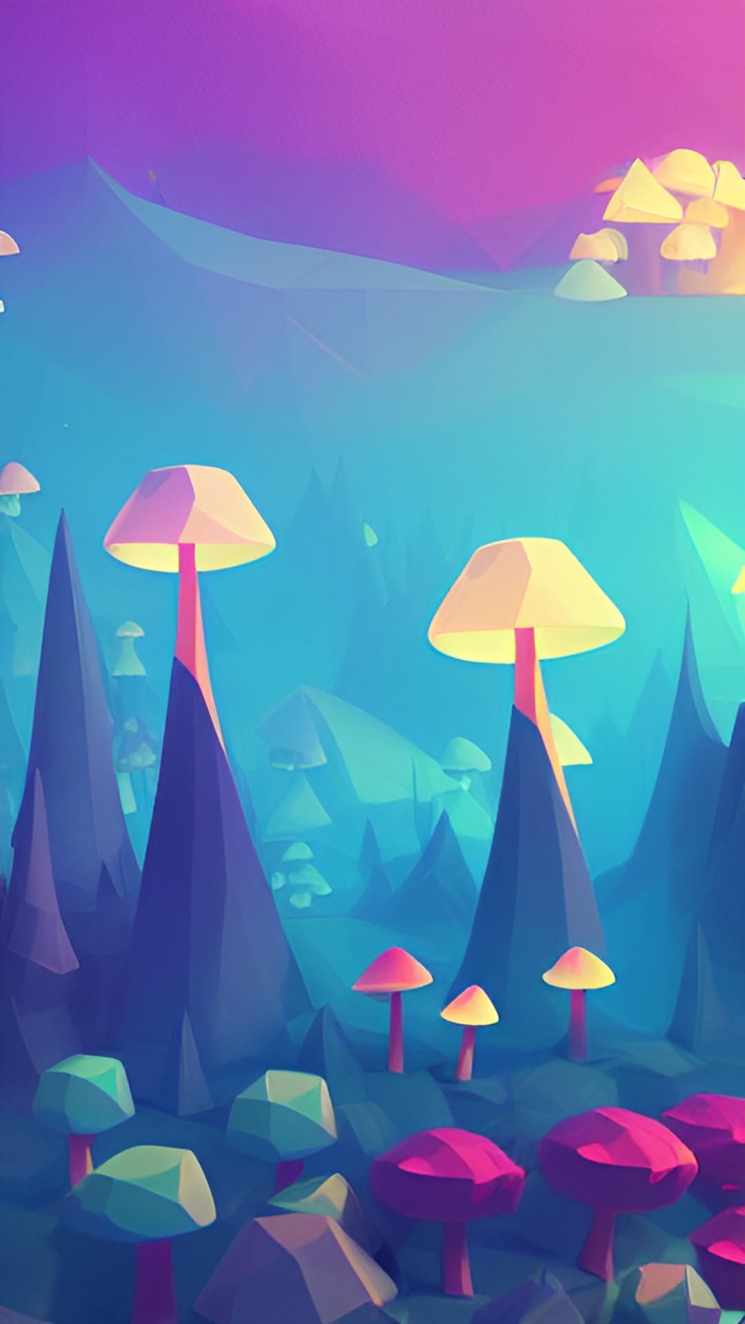 a mystical forest with glowing mushrooms preview