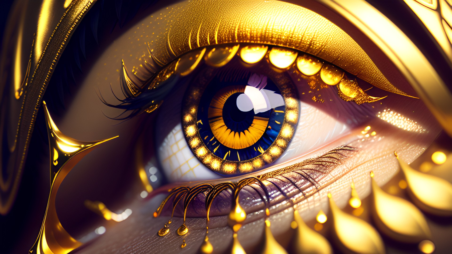 Golden Tears - eye with golden tears preview