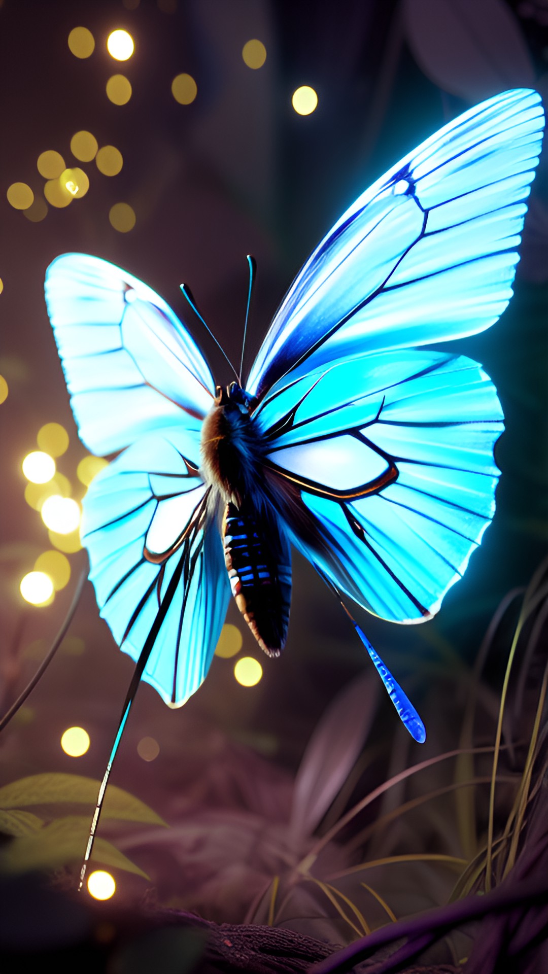 a cocoon into a butterfly , blue and black tint preview