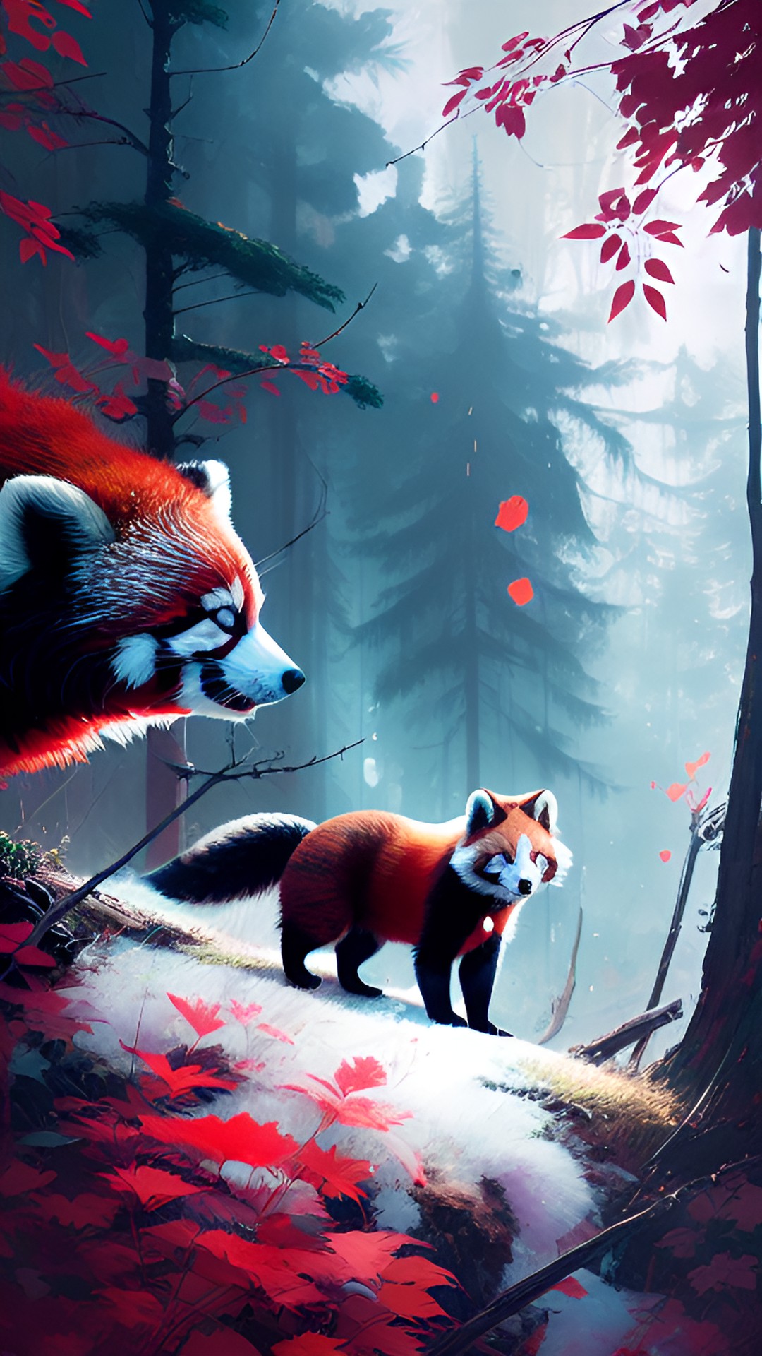 red panda and an arctic fox preview