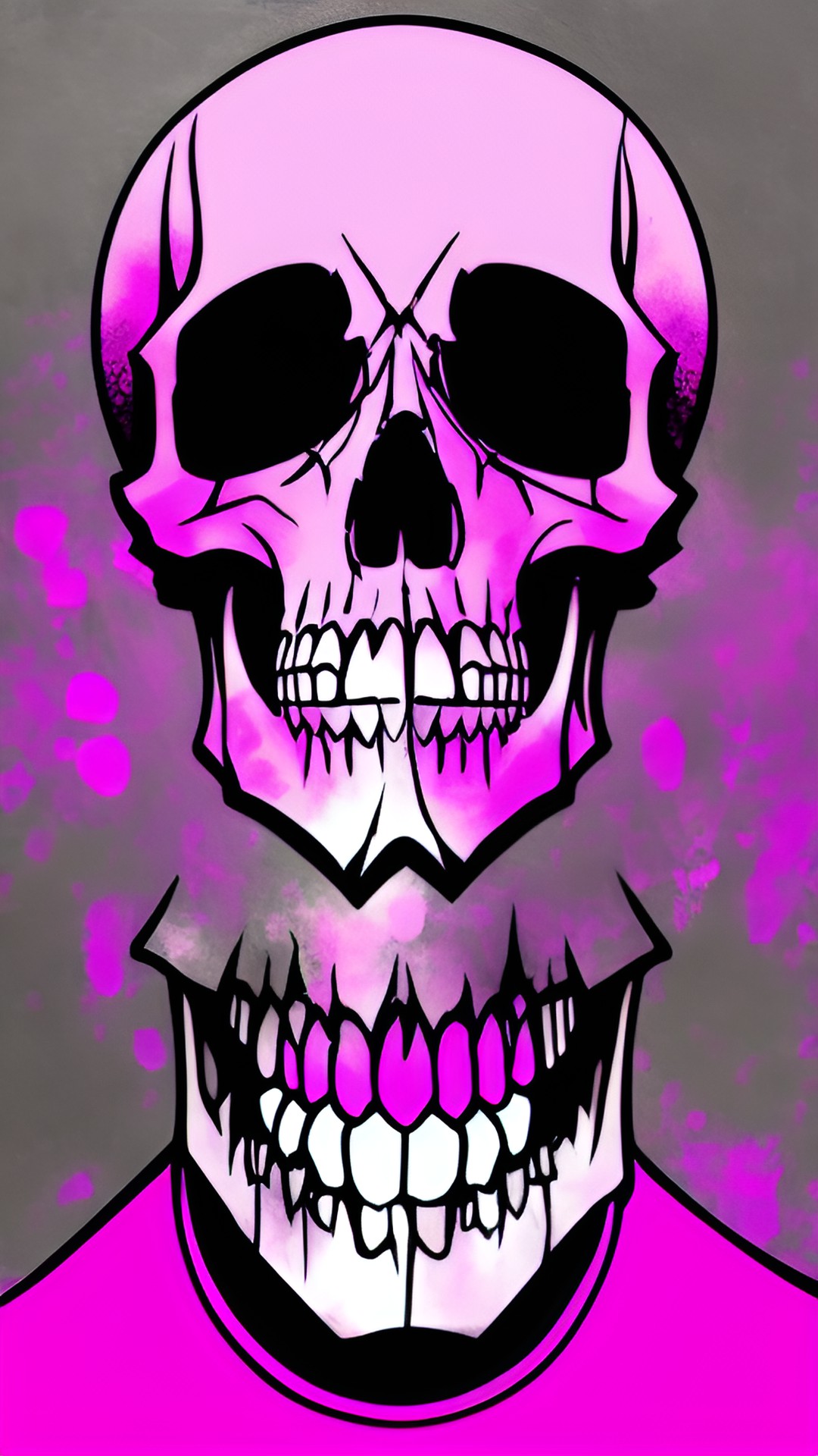 lovely skull pink colour art preview