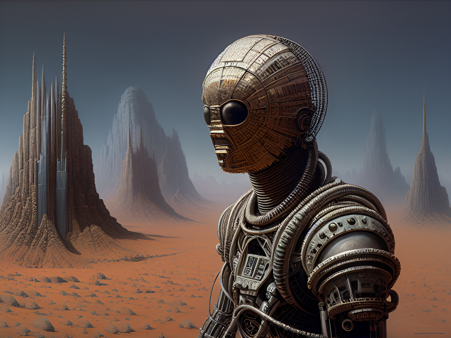 sun fever caleidoscopic, panorama, reflects, hyperdetailed, hyperresolution, intrincately detailed ultrasharp alien, robotic humanoid being, infrared style portrait white faces beings, artwork h.r. giger & peter gric & beksinski & gustavo doré & preview