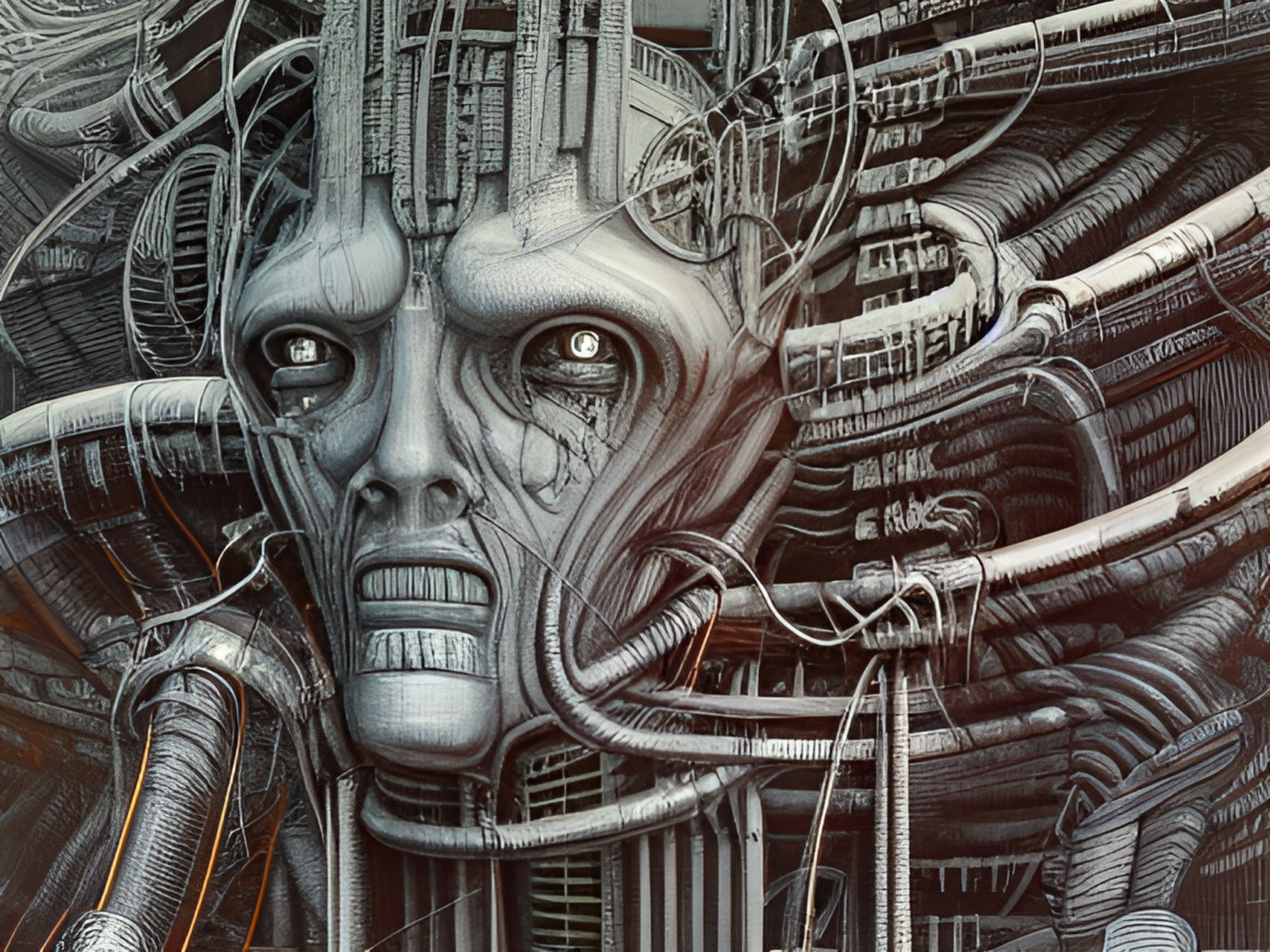 caleidoscopic panorama, reflects, hyperdetailed, hyperresolution, intrincately detailed ultrasharp,  alien, robotic humanoid being, infrared style portrait, white face beings, artwork by h.r. giger & peter gric & beksinski & gustavo doré & tim burton, caleidoscopic panorama preview