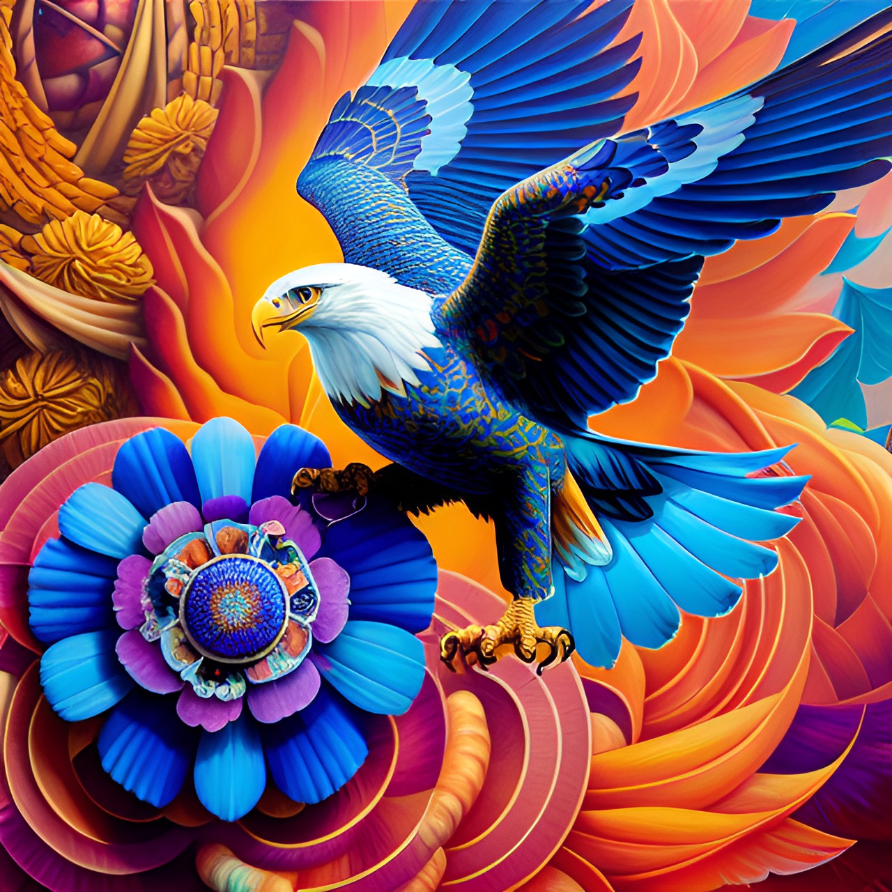 A Águia Floral. - eagle and blue centennary. preview