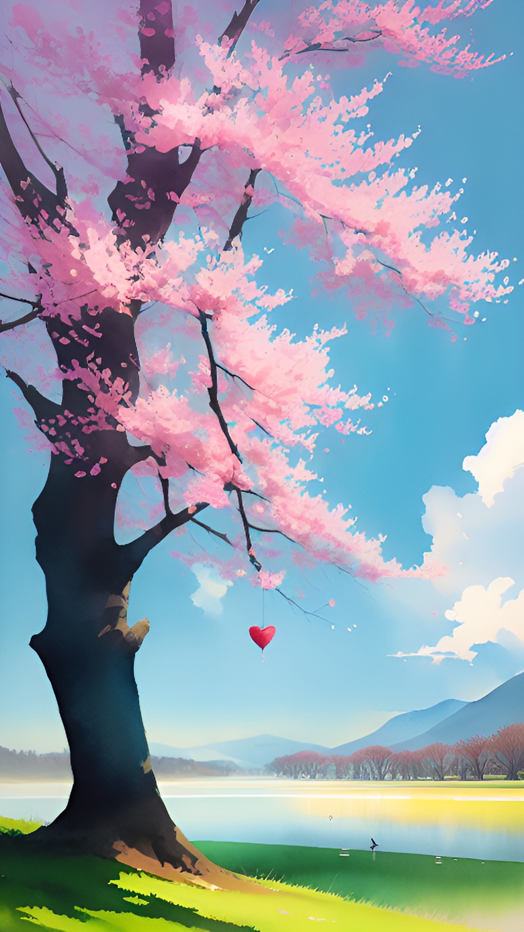 cherry blossom love heart preview