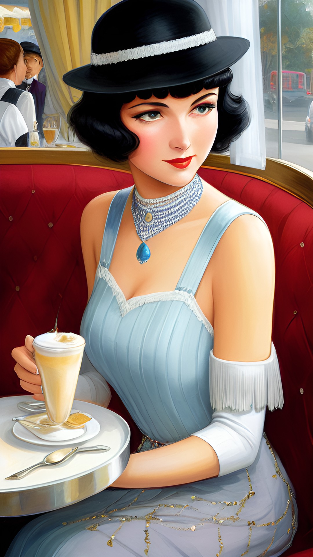 harrison fisher woman flapper in cafe preview