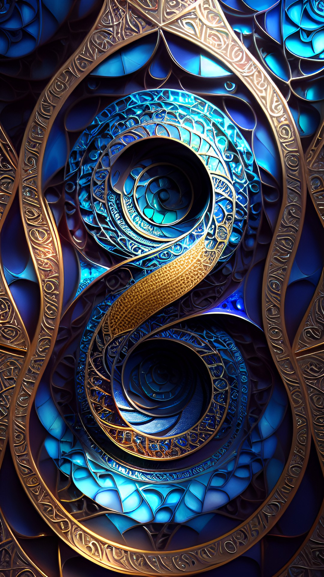 infinite fractals, sapphire scales pattern, abstract background preview