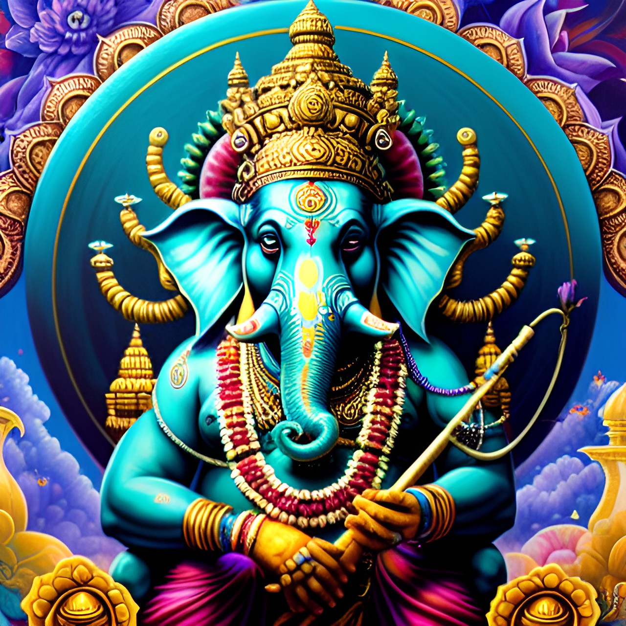 create an image of the hindu god ganesh.  use a retro comics style. preview