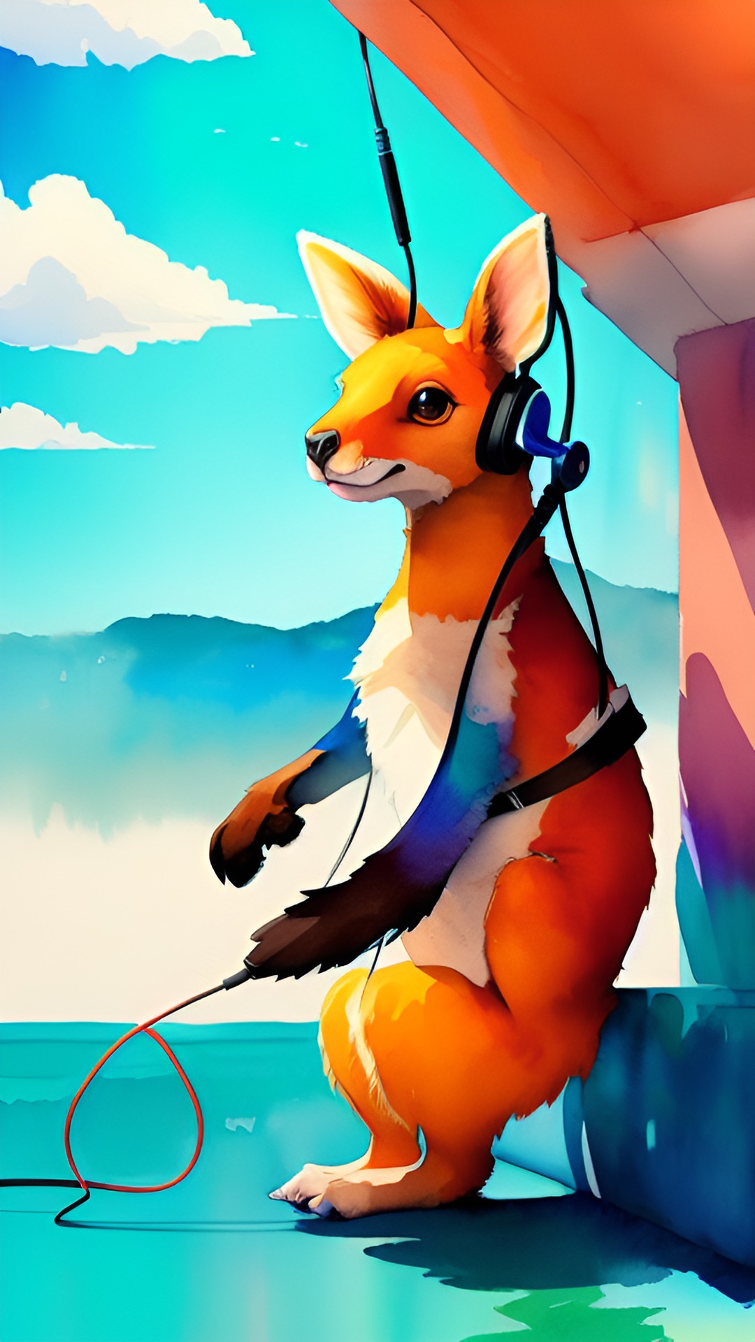 dancing cangaroo with headphones preview