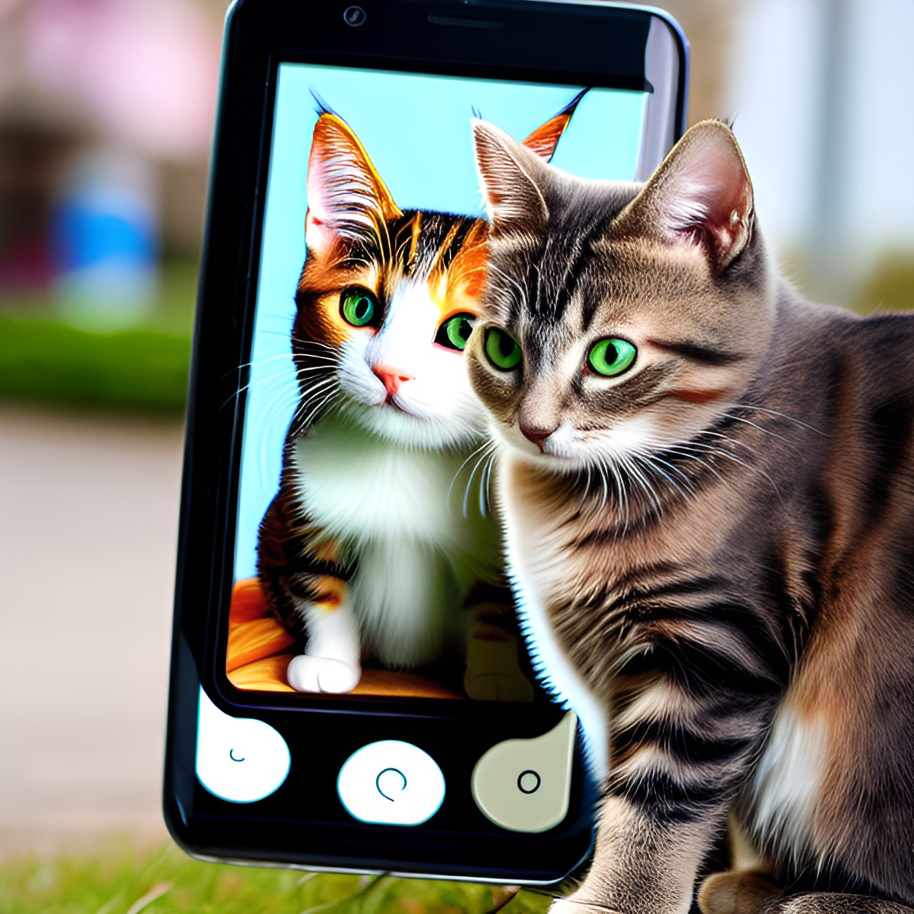 cat with phone - cat with phone preview