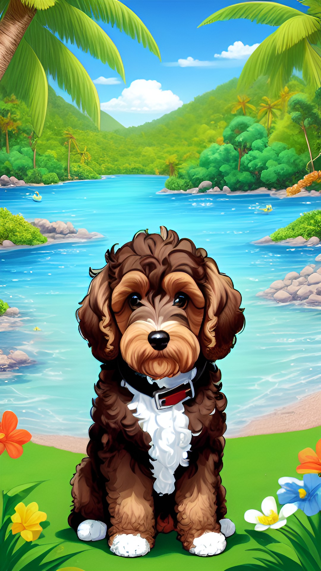 Pup paradise - baby laberdoodle in paradise preview