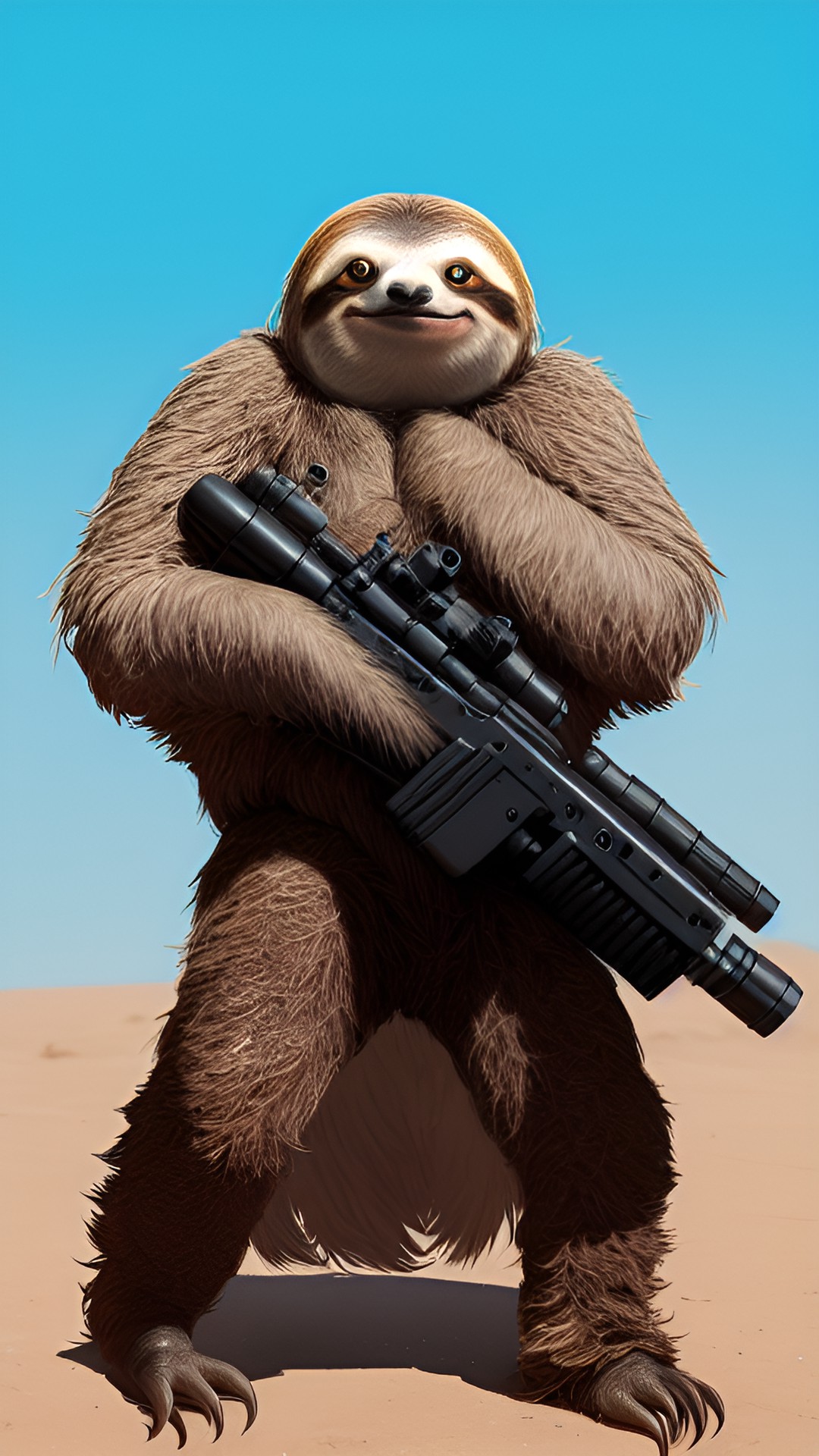 sloth with a minigun preview