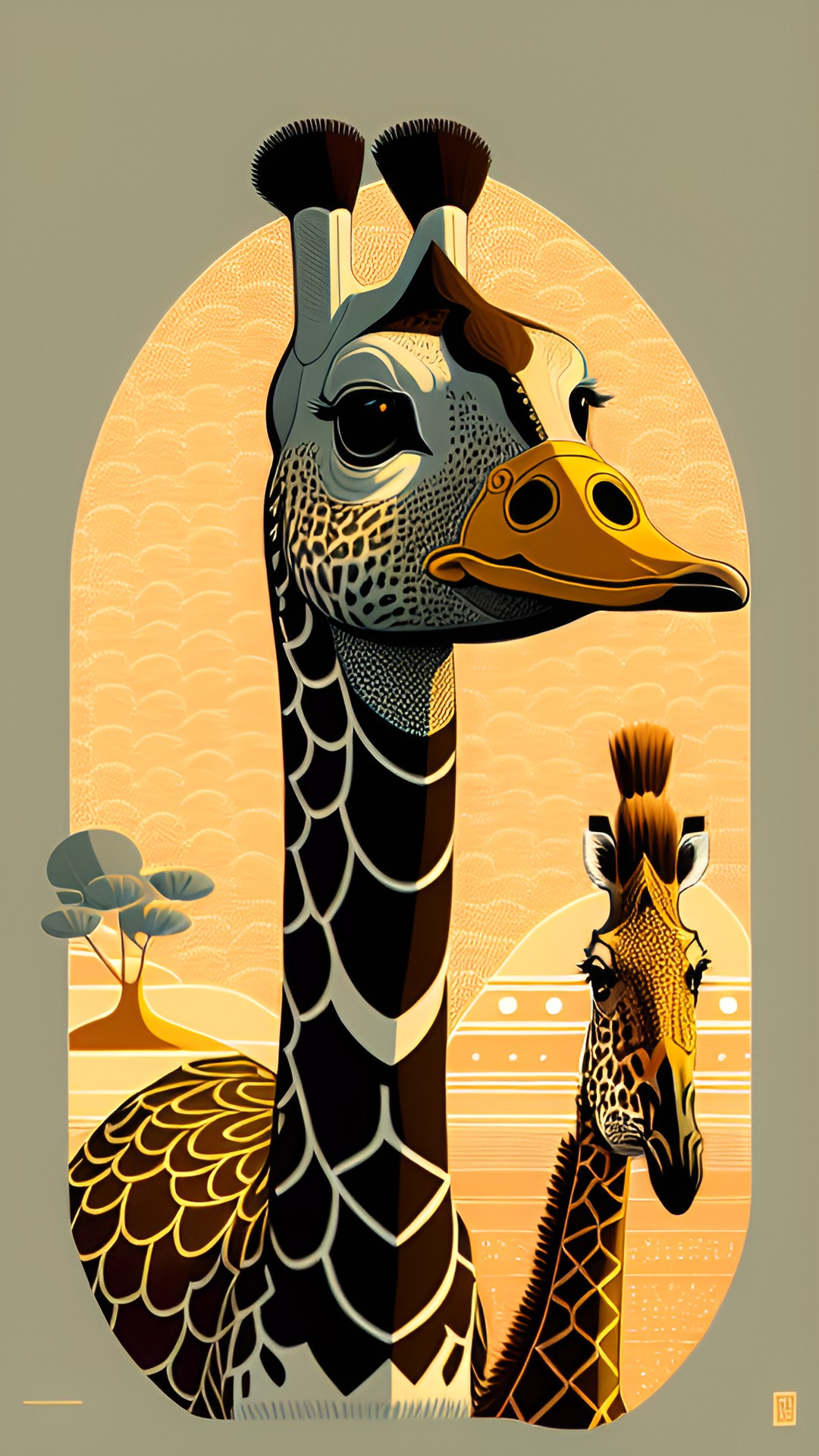 Duck, its a Giraffe! - a duck, with giraffe patterns on its feathers preview