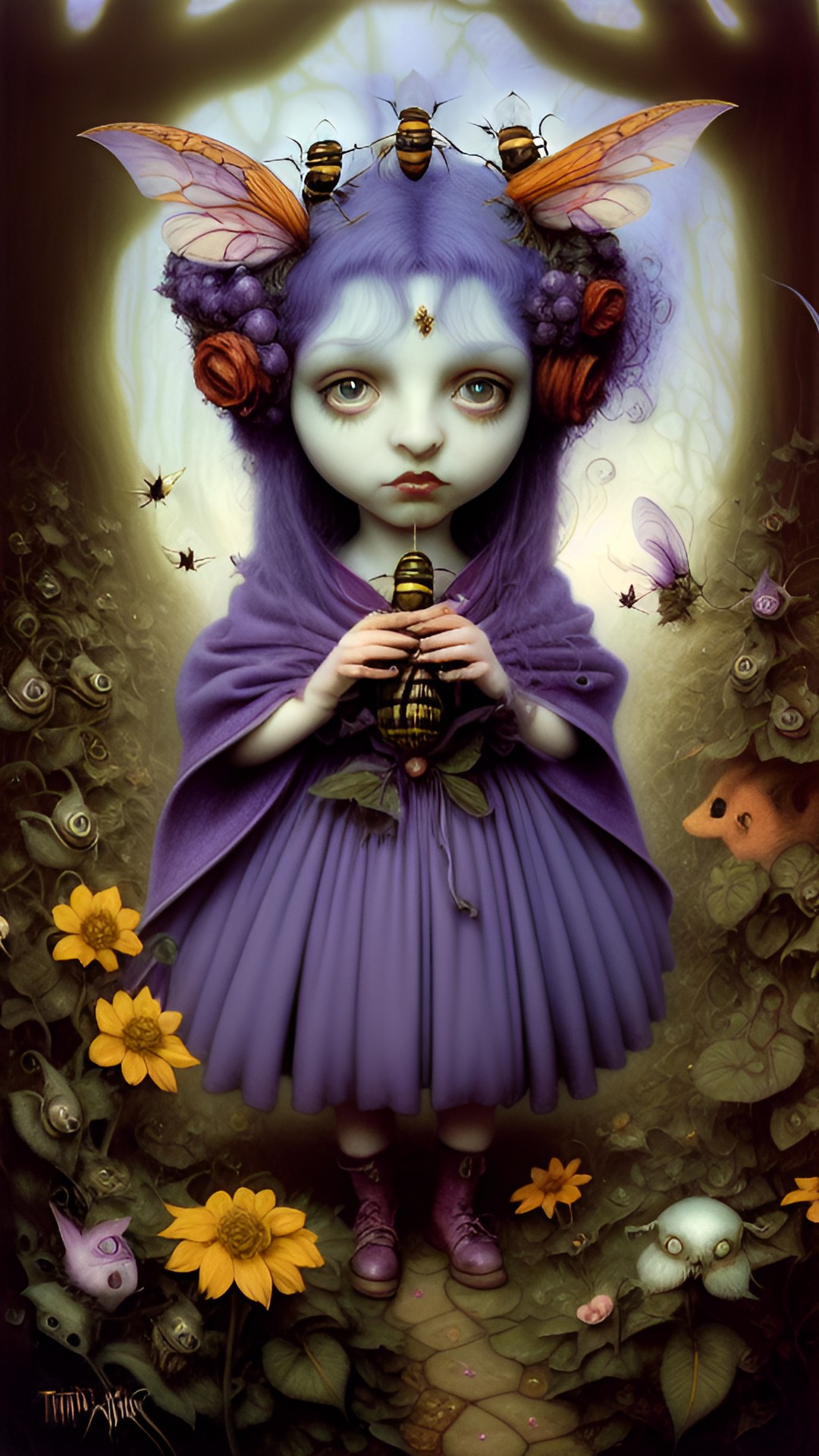 brian froud, mark ryden, fairy, goblins, bees and birds, tim burton’s animation style preview