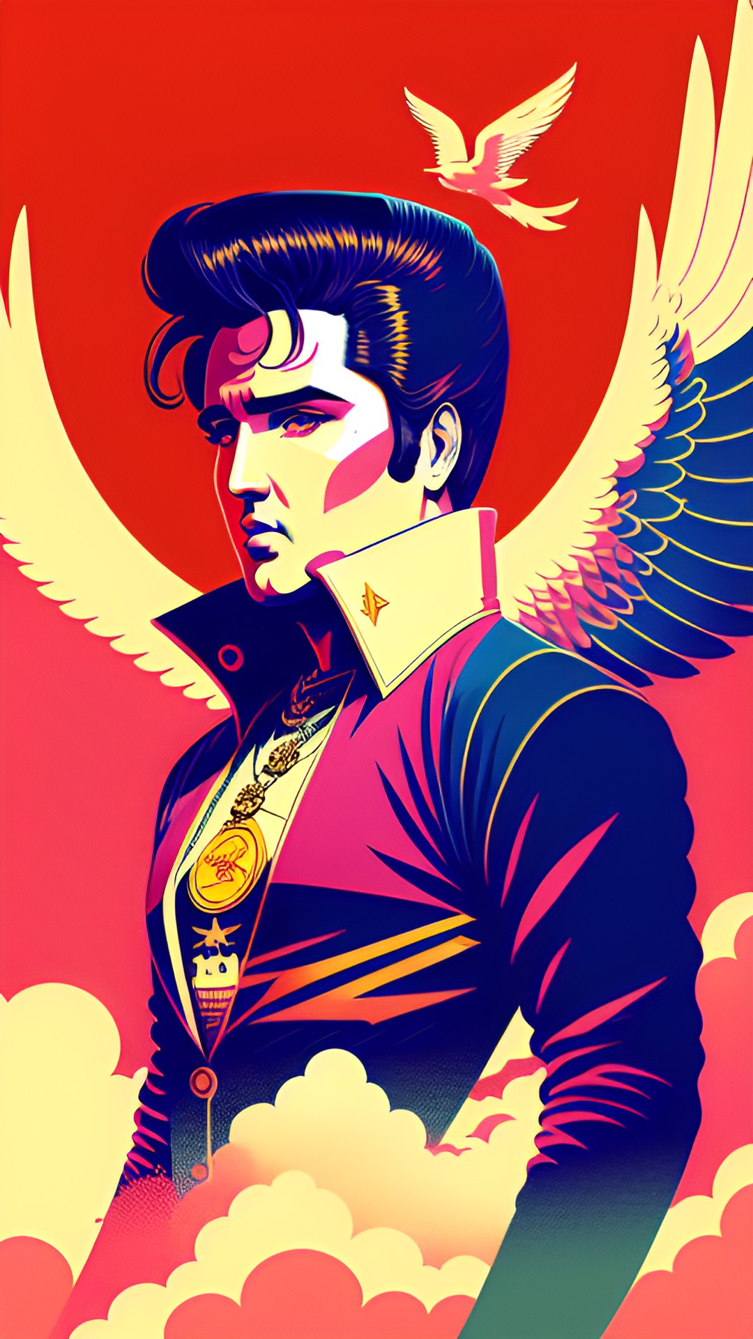 The King - elvis with wings behind his back preview