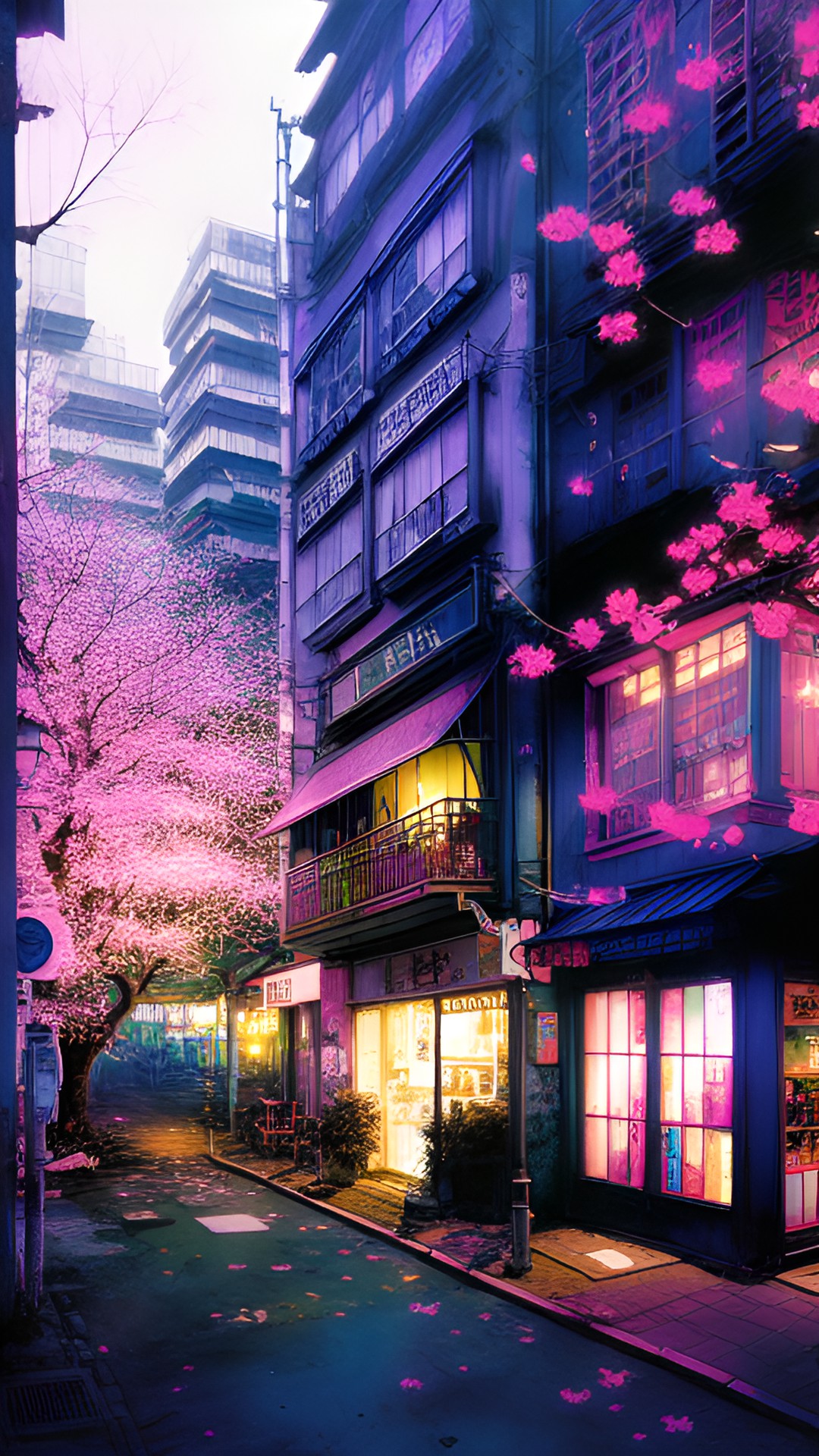 lofi city daytime bright lights pastels heart japan sakura preview