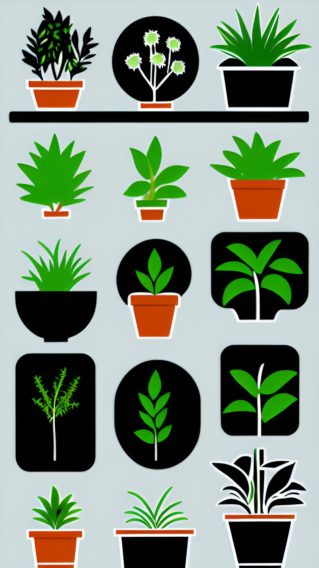 phone icons. plants. preview