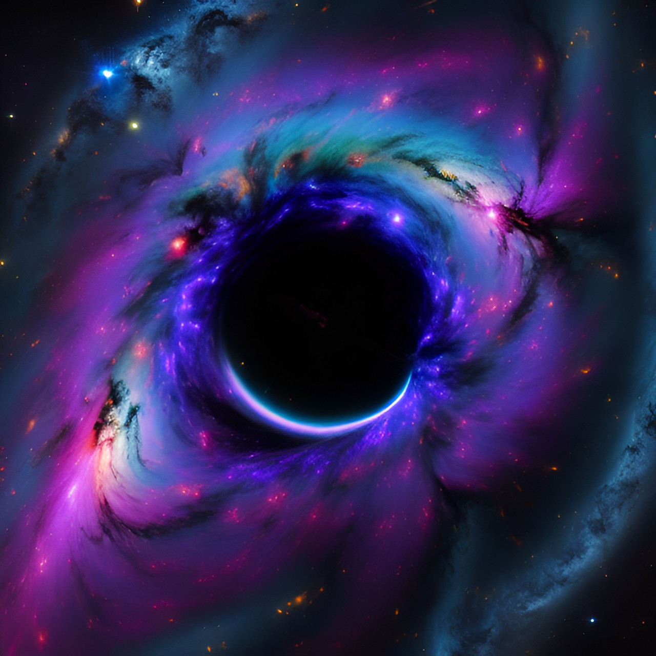 a multidimensional multicolored black hole destroying a star preview