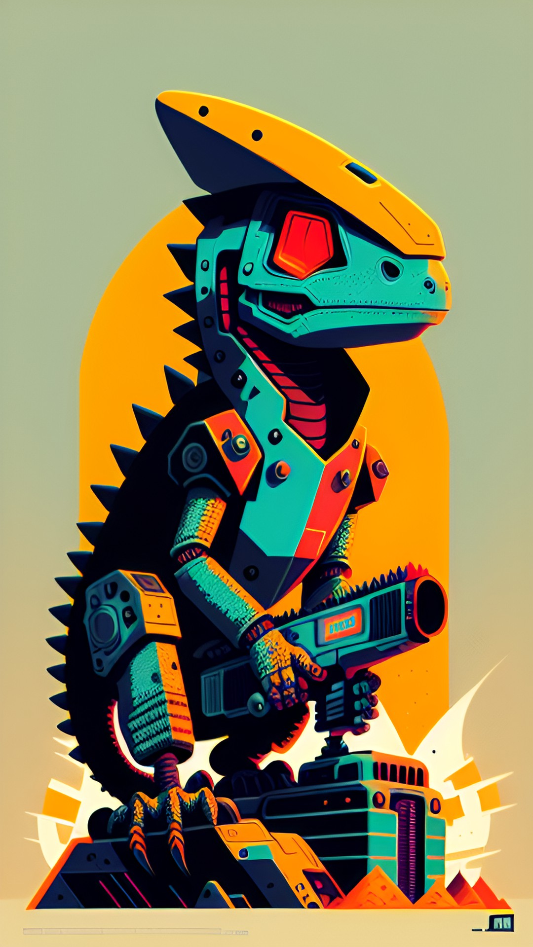 Killer lizard robot - robot￼ lizard￼ with chainsaw￼ hands with￼ laser guns￼ preview