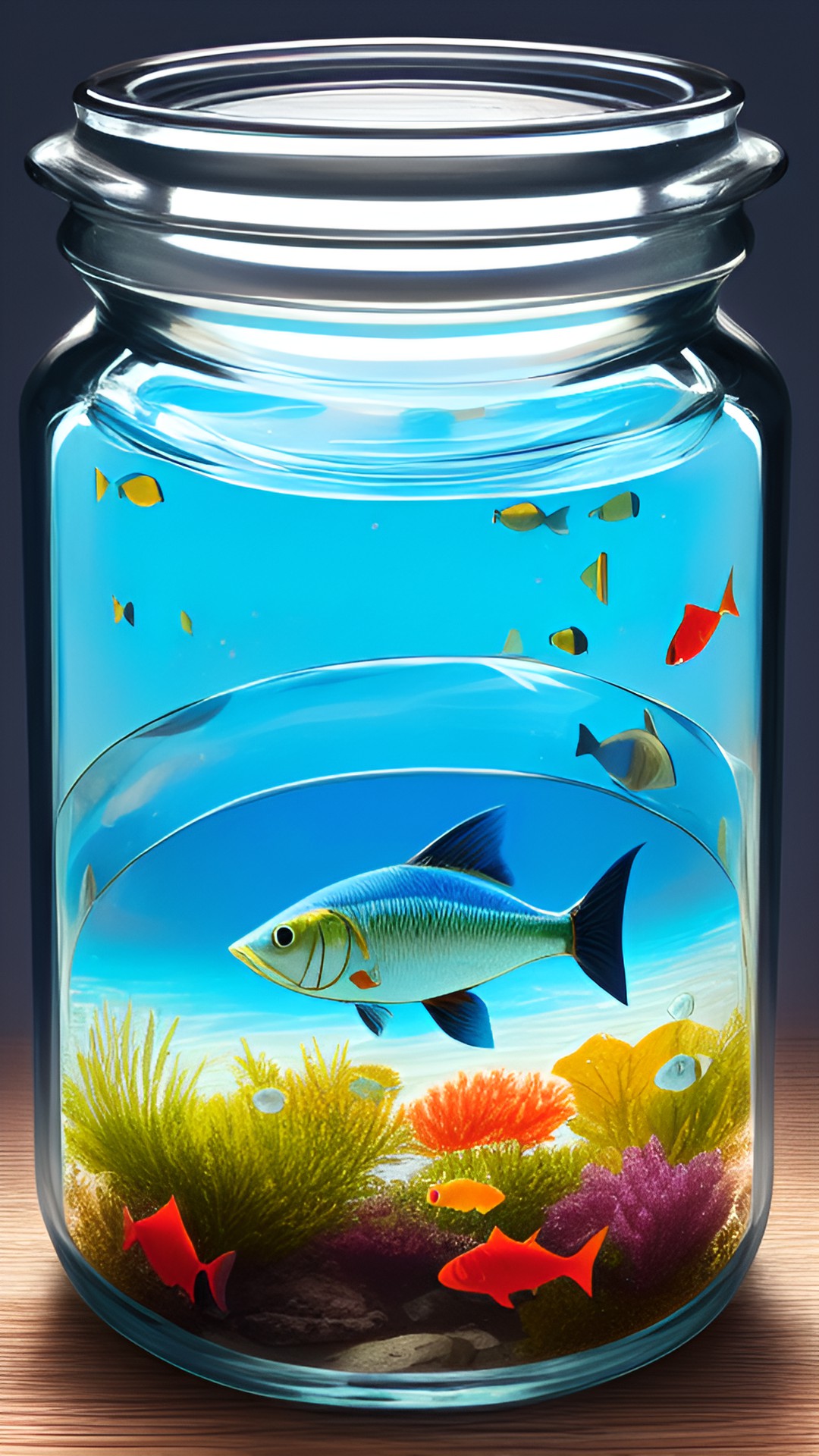 Fish bowl - a  fish in a clear pretty water filled jar preview