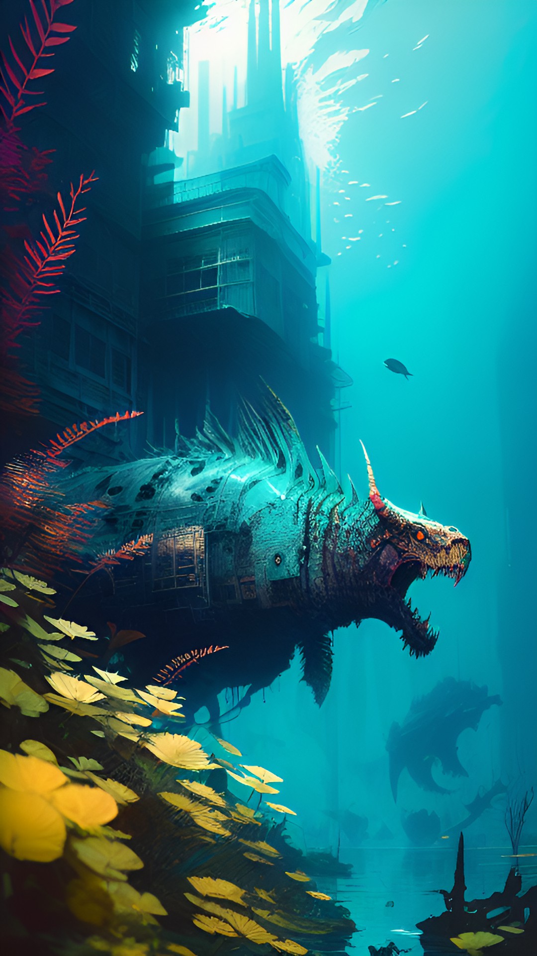 Hidden Under Waves - monster lurking under water preview