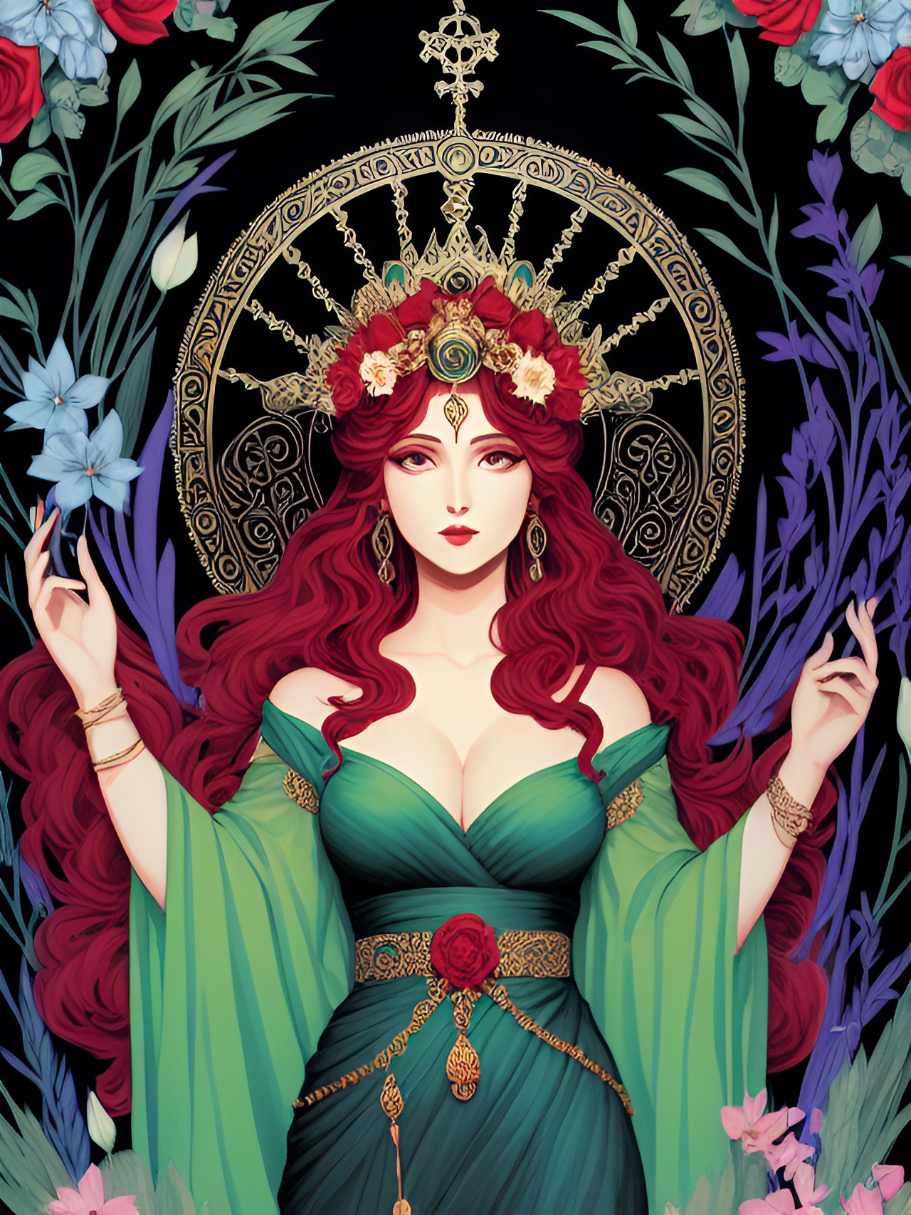 persephone, goddess of the underworld illustration for magazine cover preview