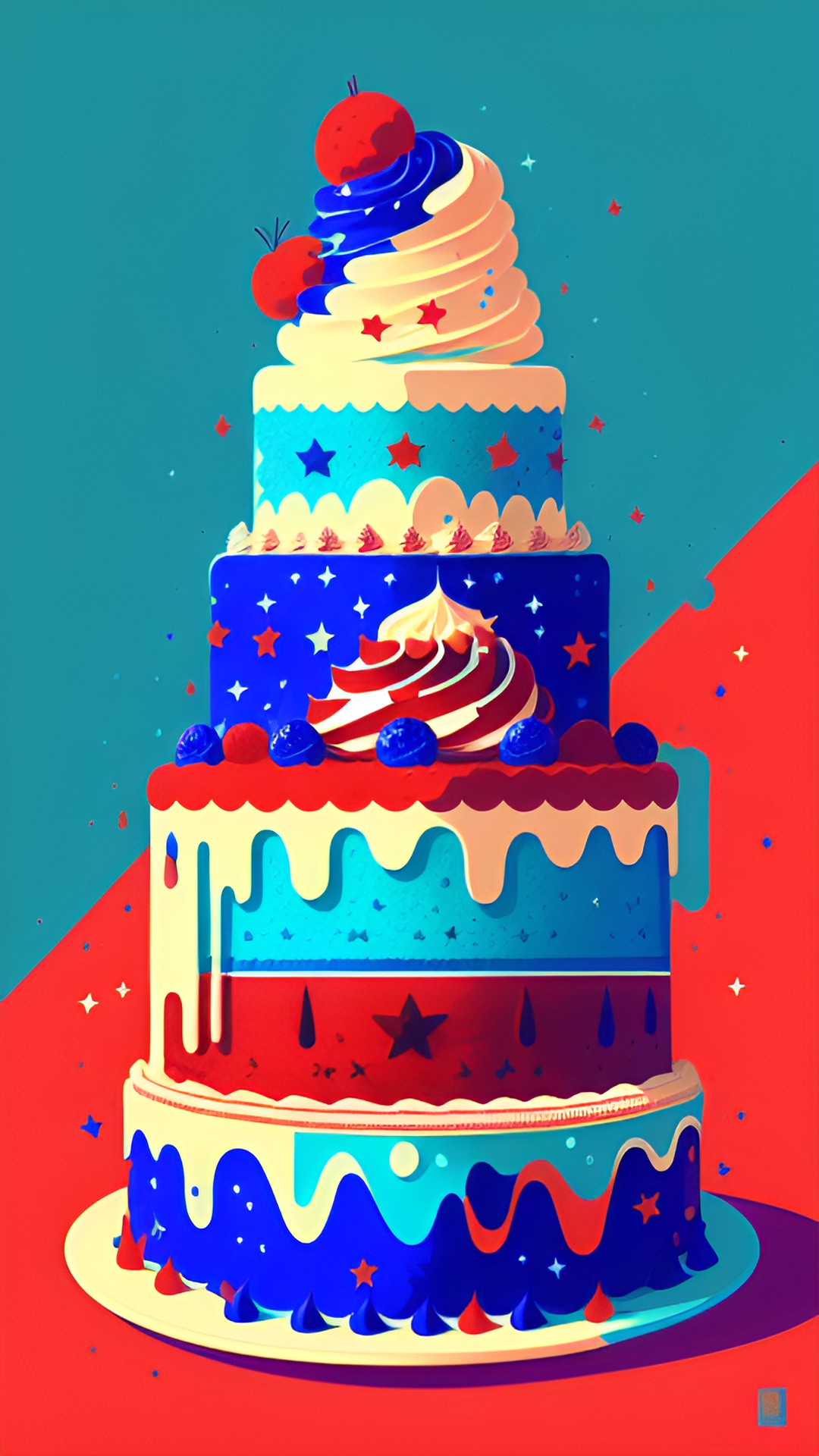 red white and blue cake preview