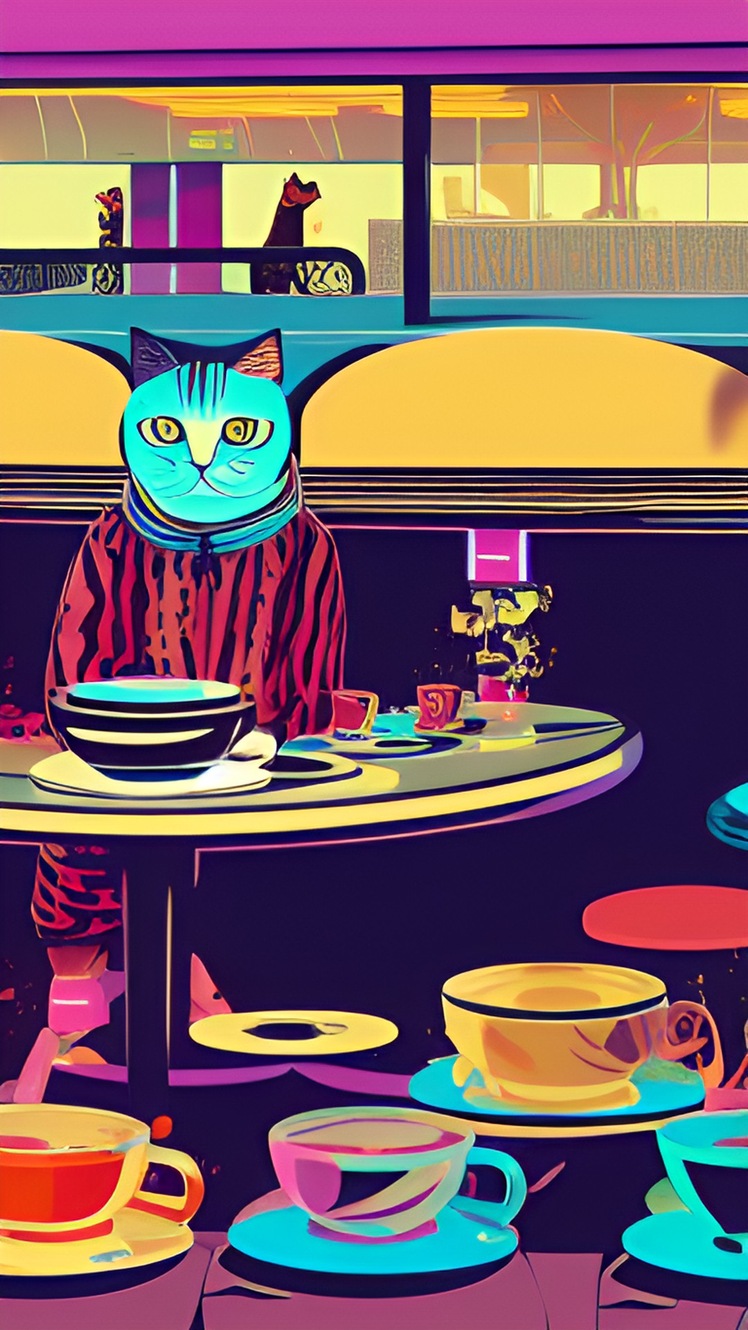 cats at a coffee shop preview