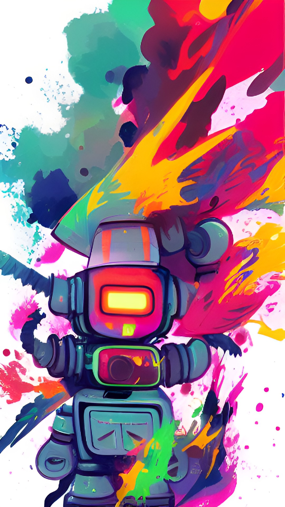 a robot with flames preview