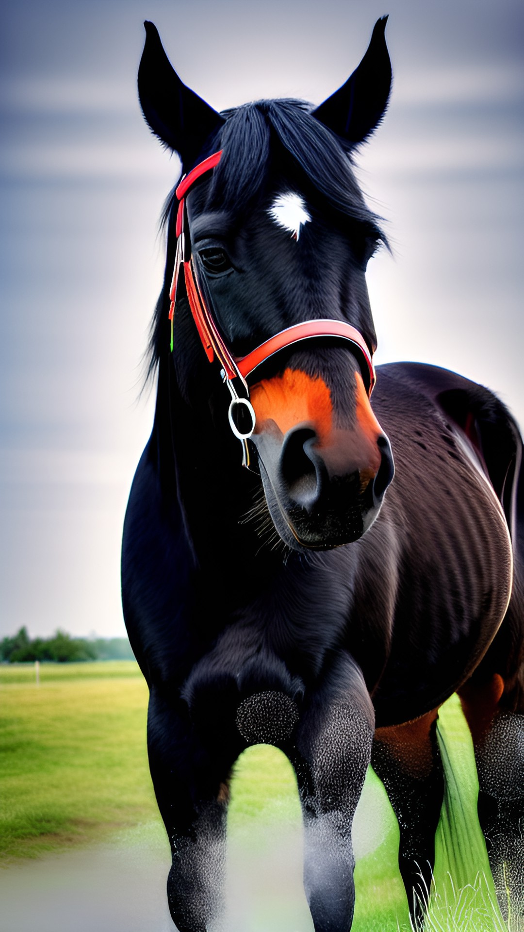 a stunning portrait of a black horse with hyperrealistic detail and texture, rendered in hdr and presented in 4k resolution. preview