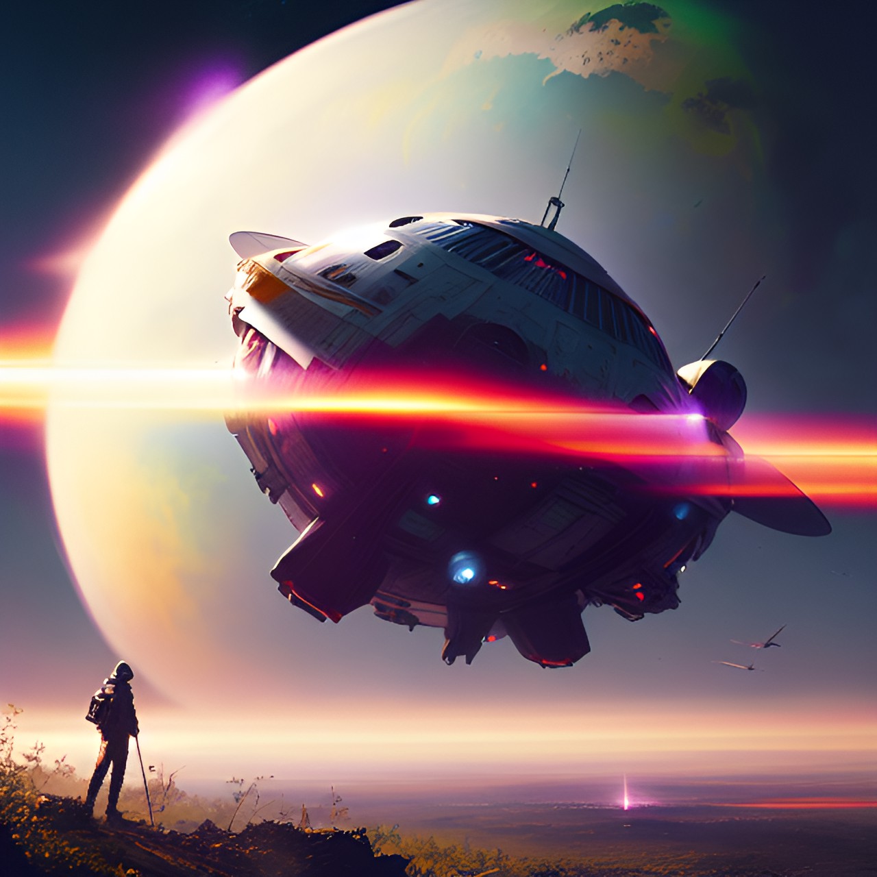 hyperrealistic image of a ufo entering earthâs atmosphere preview