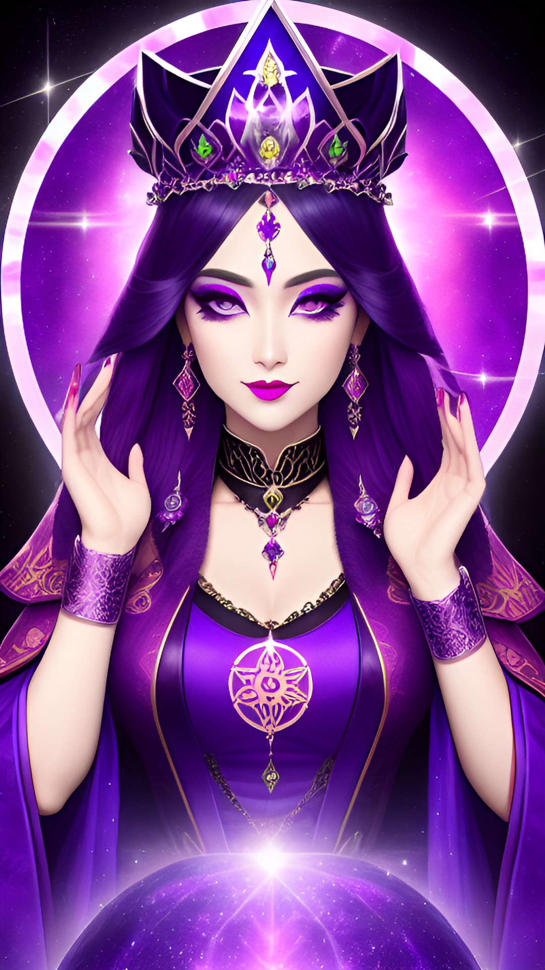 mystic empress, violet makeup preview