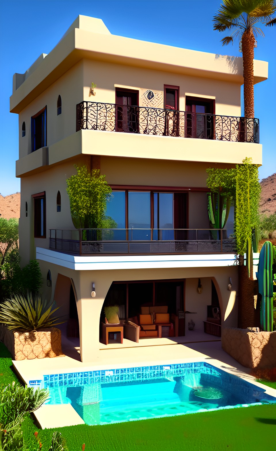 boho style villa in the desert preview