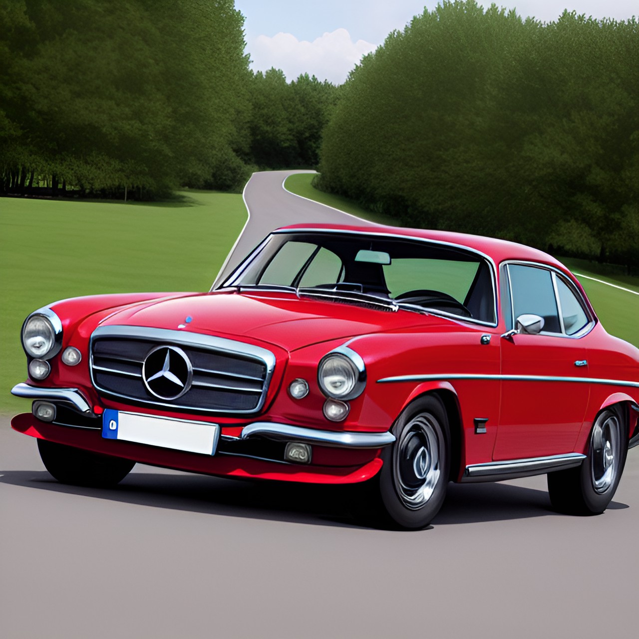 retro mercedes coupe performance sports car preview