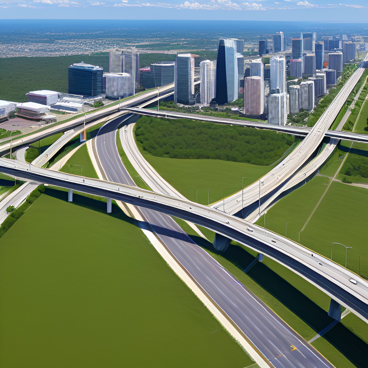 highway interchange and high buildings near it preview