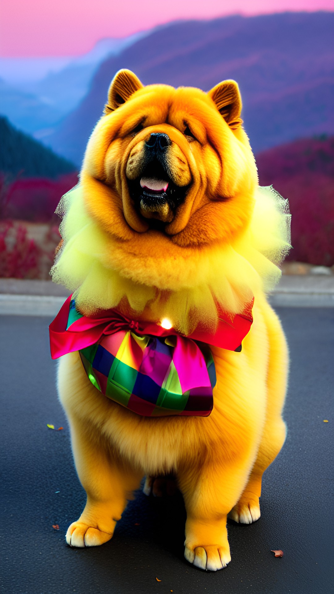 Cute - chow chow with a costume preview