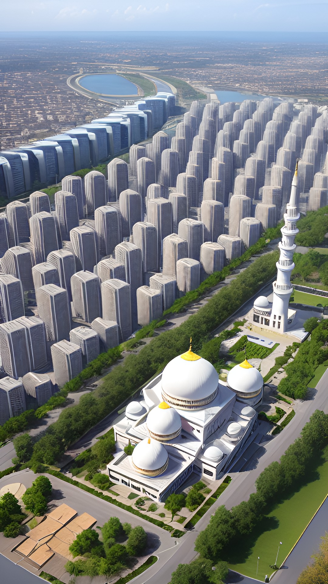 modern mosque city view preview