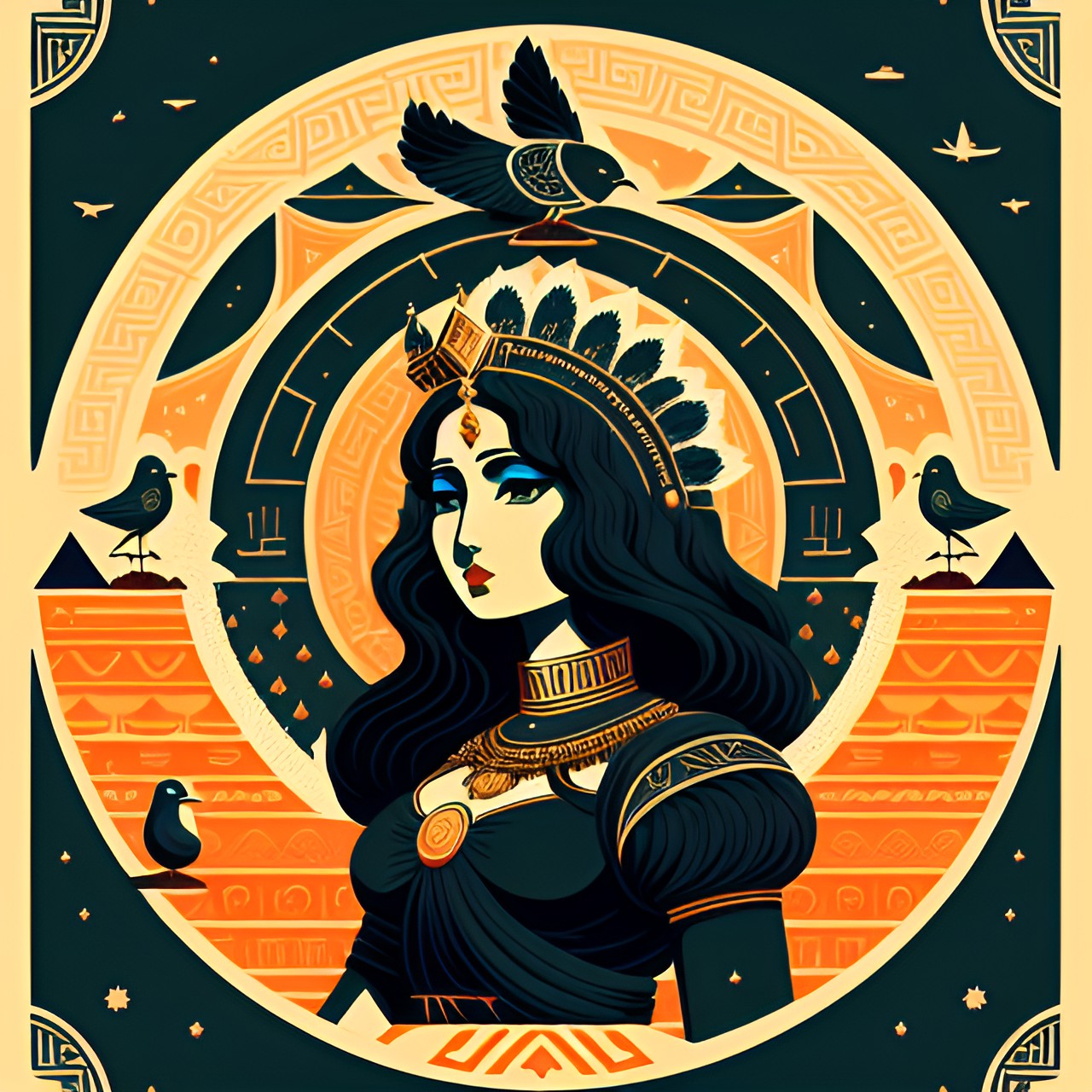 the greek goddes chaos, the first being that came to existence mother of all birds, and goddes of the void, very detailed preview