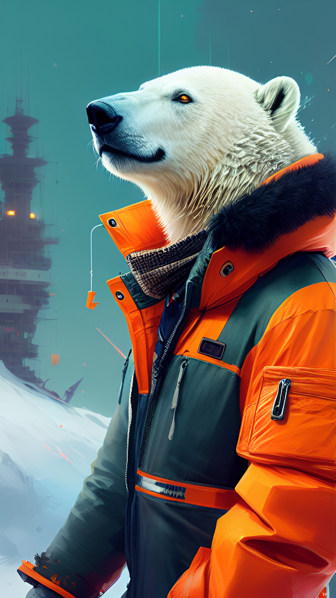 a polar bear pirate in an orange jumpsuit preview