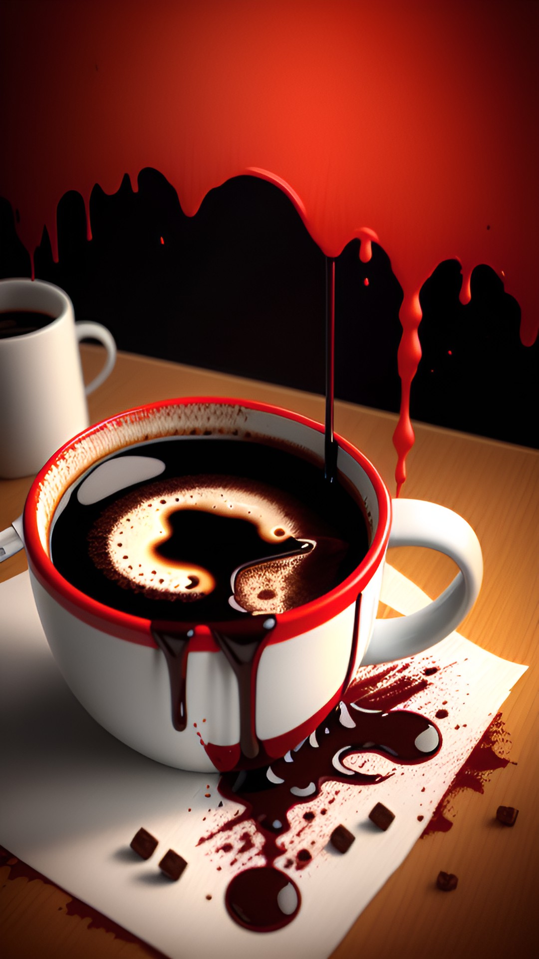 Diner Nightmare - a cup of coffee, murder weapon, blood stains, death preview