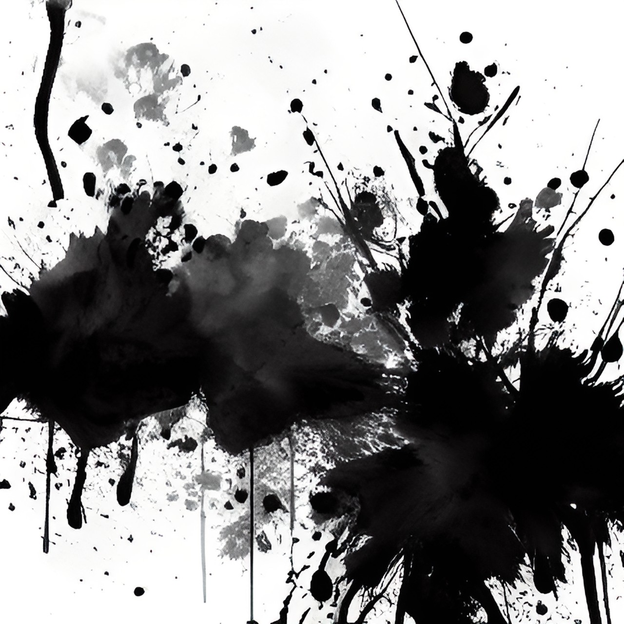 black and white splatter ink watercolor preview