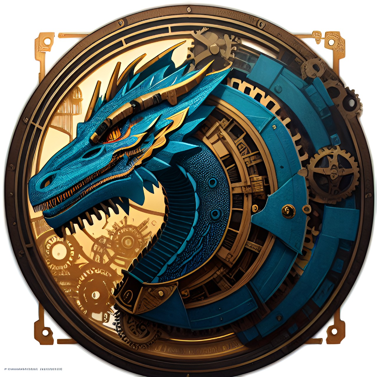 mechanical dragon. steampunk. portrait. preview