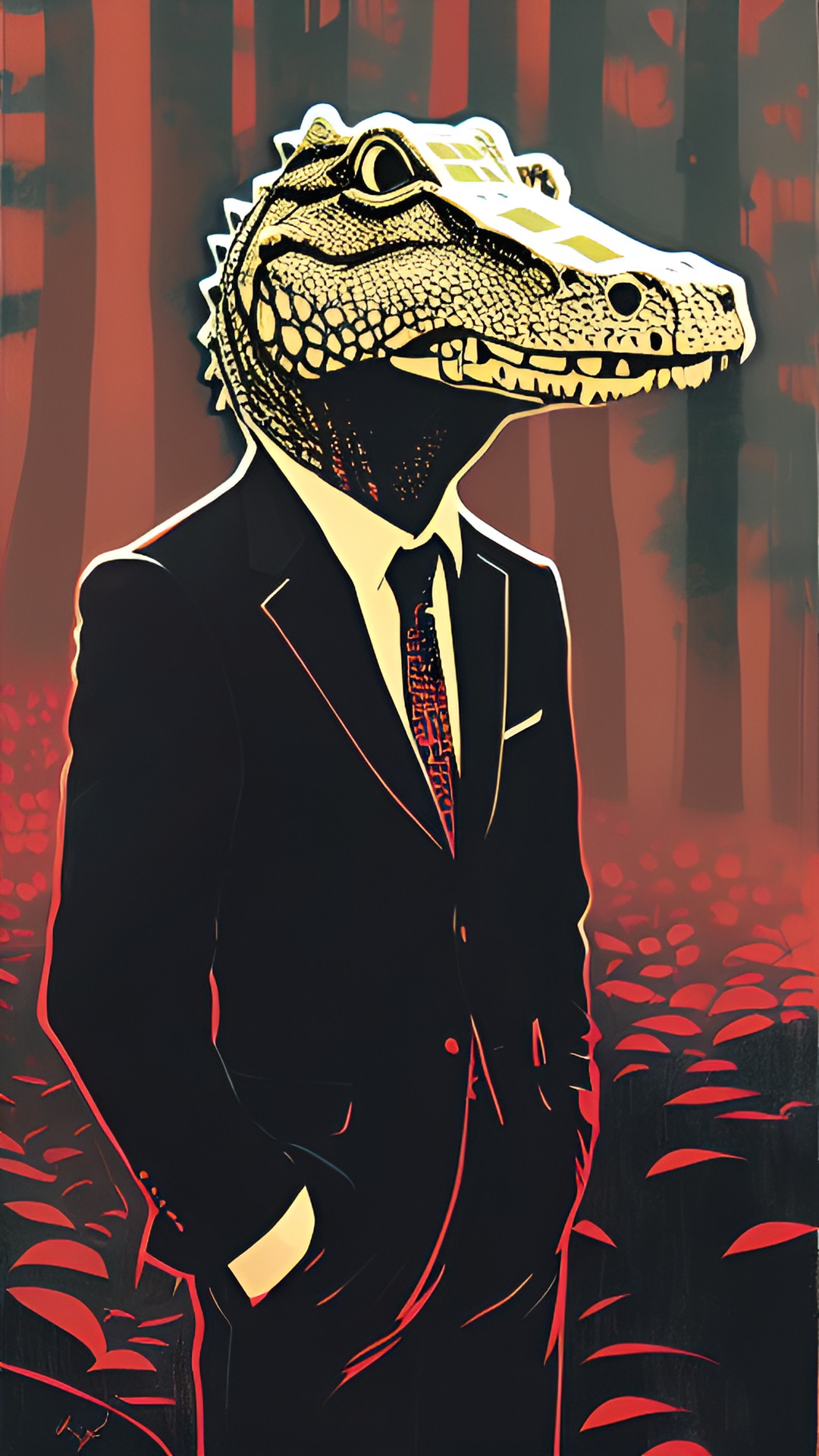 alligator head man wearing suit preview