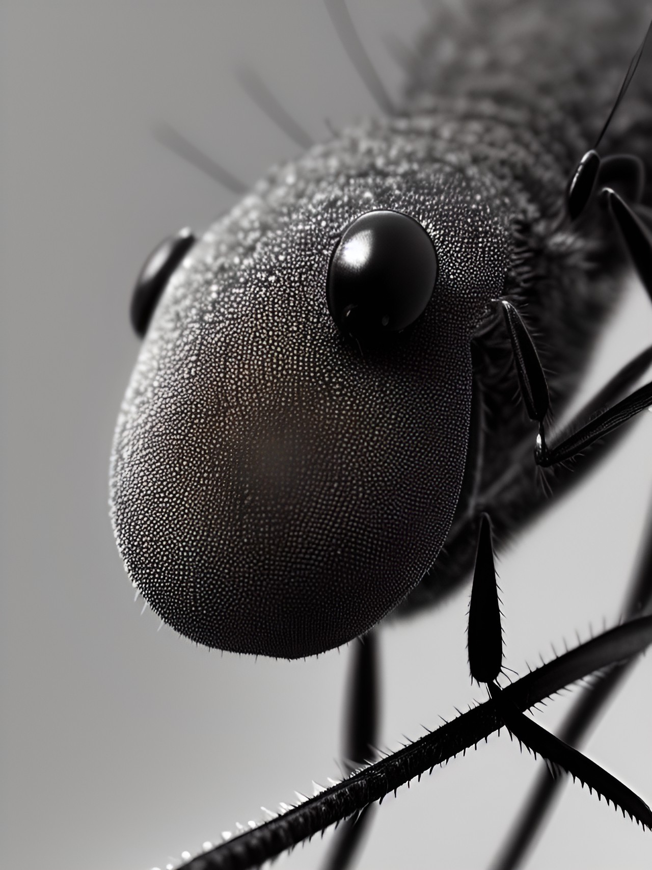 ant, close up using electron microscope preview